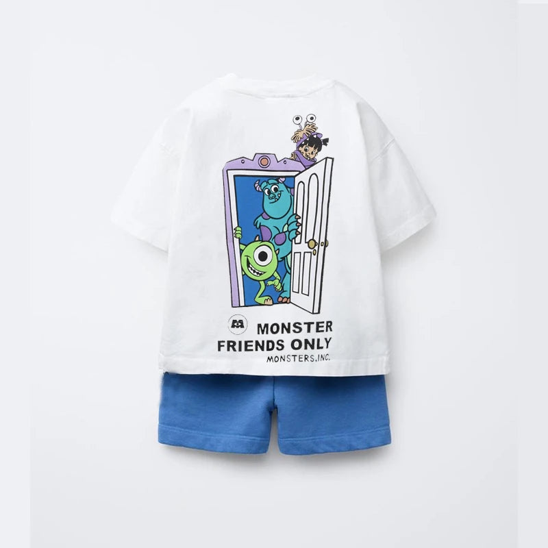 Cartoon T-Shirt and Shorts Set