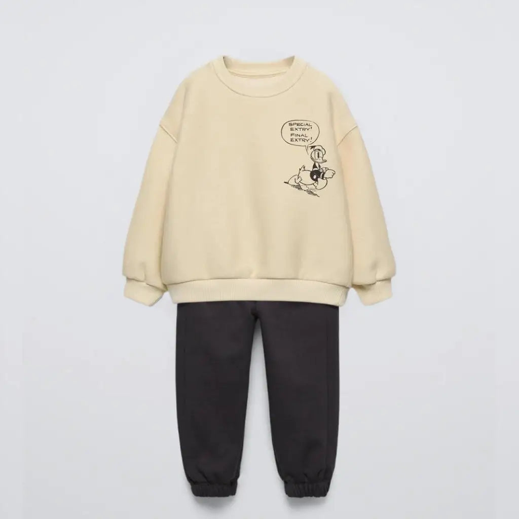 Cotton Sweatshirt and Pants Set