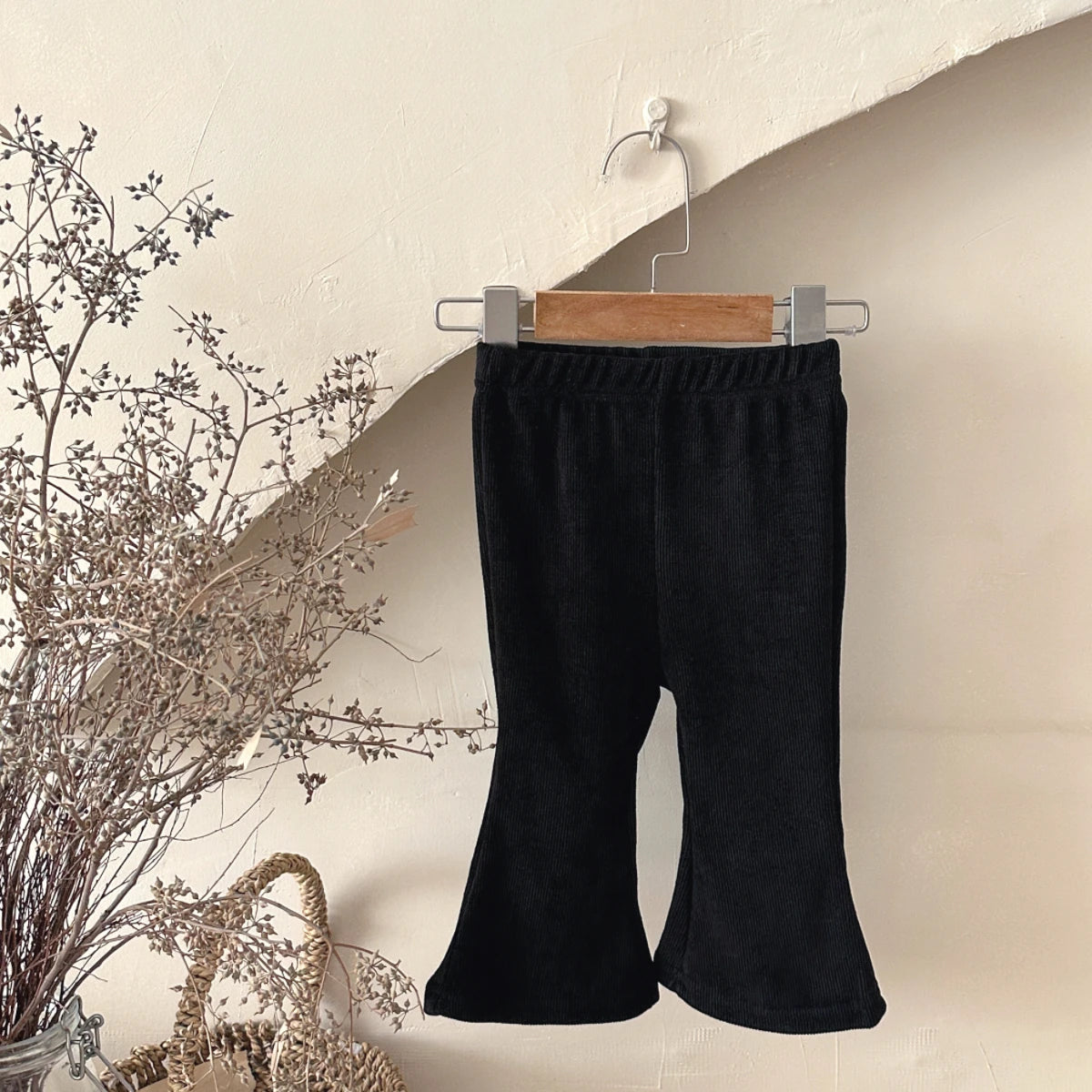 Loose Solid Color Bell Bottom Pants