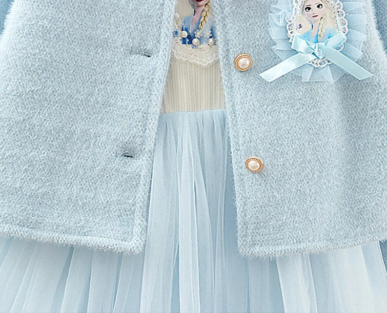 Princess Elsa Tulle Dress with Soft Cardigan