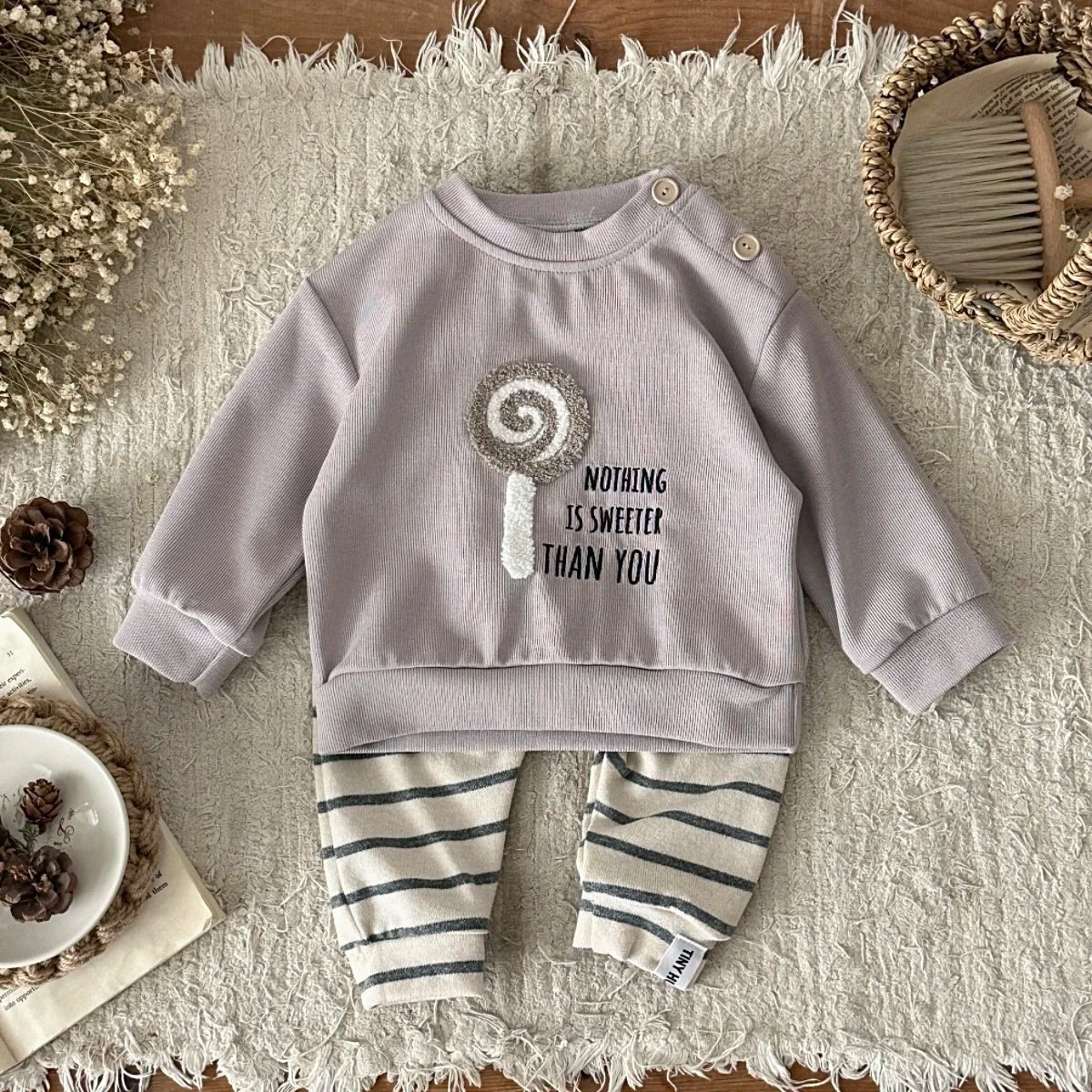 Children's Cozy Two - Piece Outfit Set – Soft Top & Matching Bottoms - Ewapi