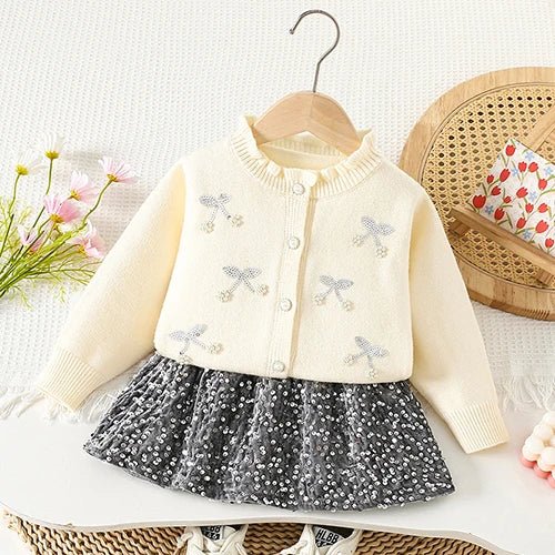 Children's Knitted Pullover Sweater & Skirt Set - Ewapi
