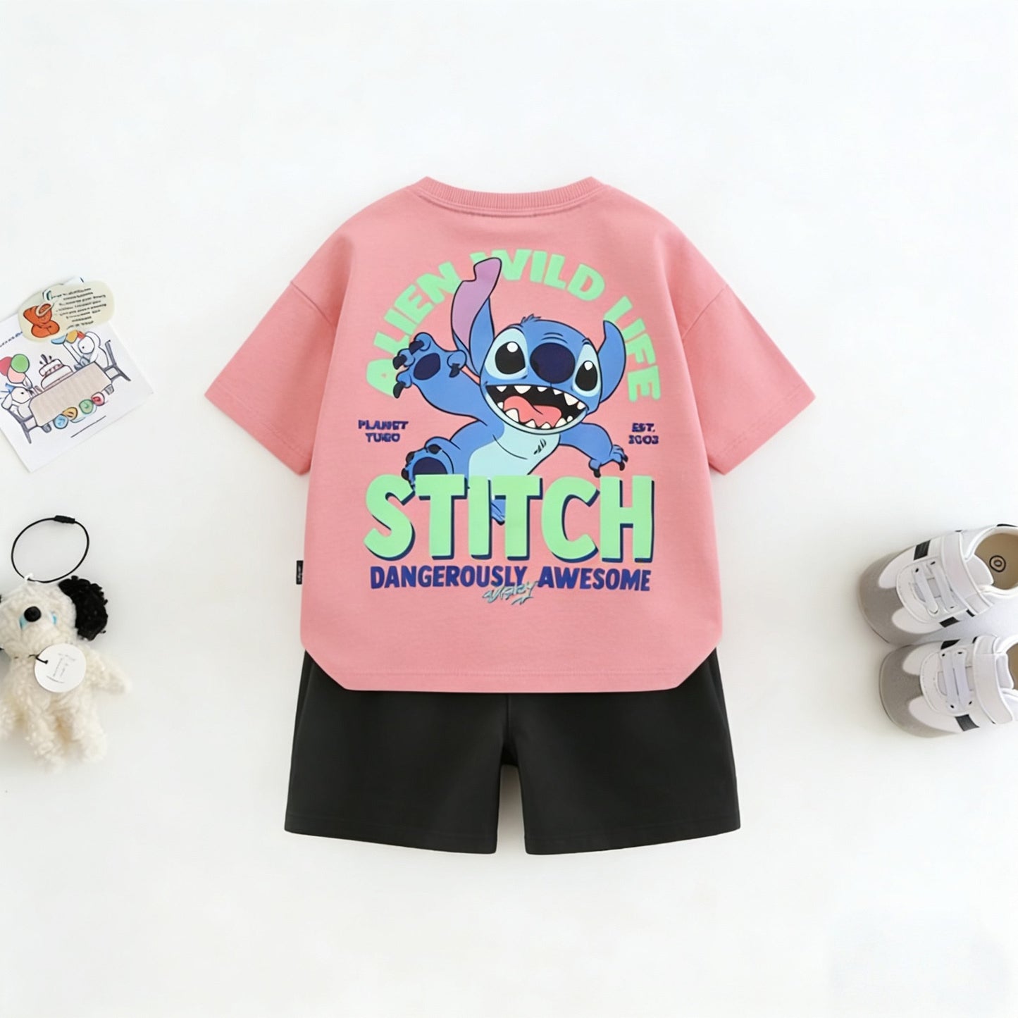 Cartoon T-Shirt and Shorts Set