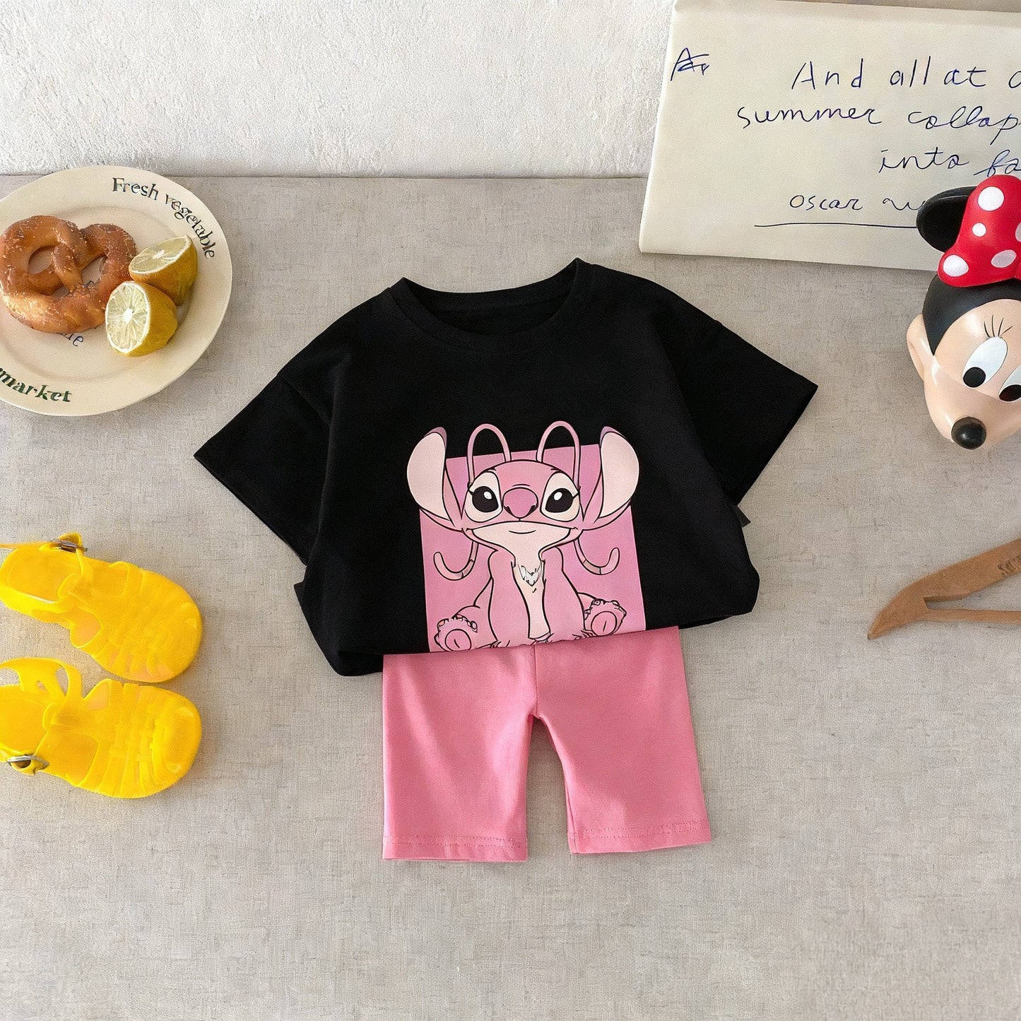 Cartoon T-Shirt and Shorts Set