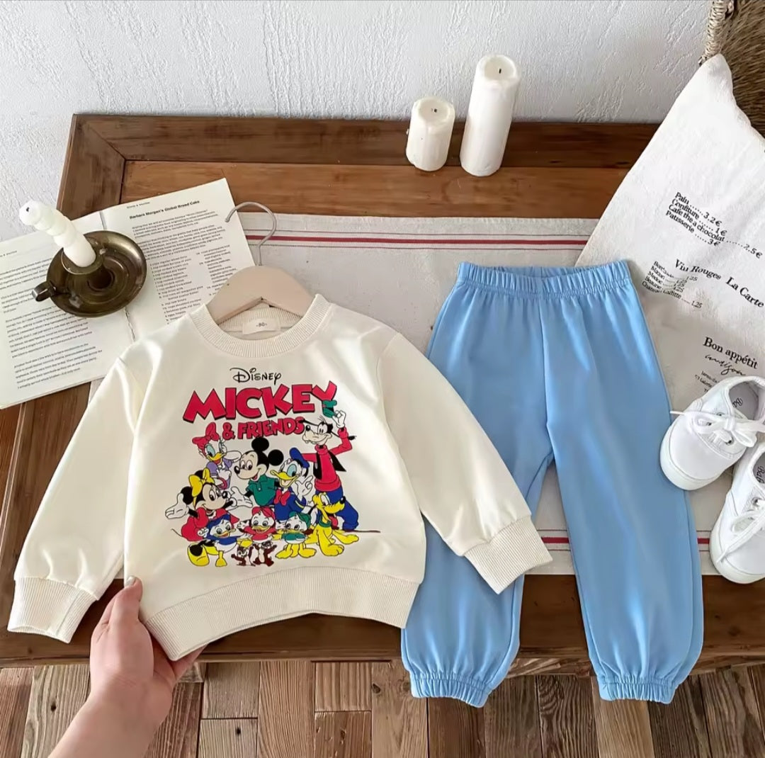 Cotton Sweatshirt and Pants Set