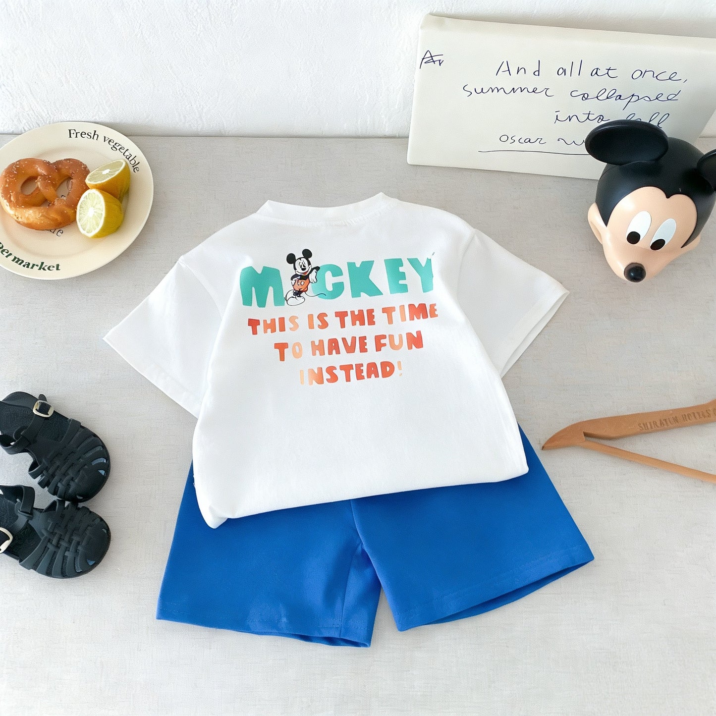 Cartoon T-Shirt and Shorts Set