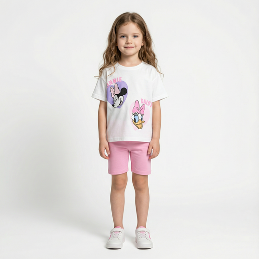 Cartoon T-Shirt and Shorts Set