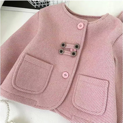 Children’s Elegant Jacket & Pants Set with Textured Fabric