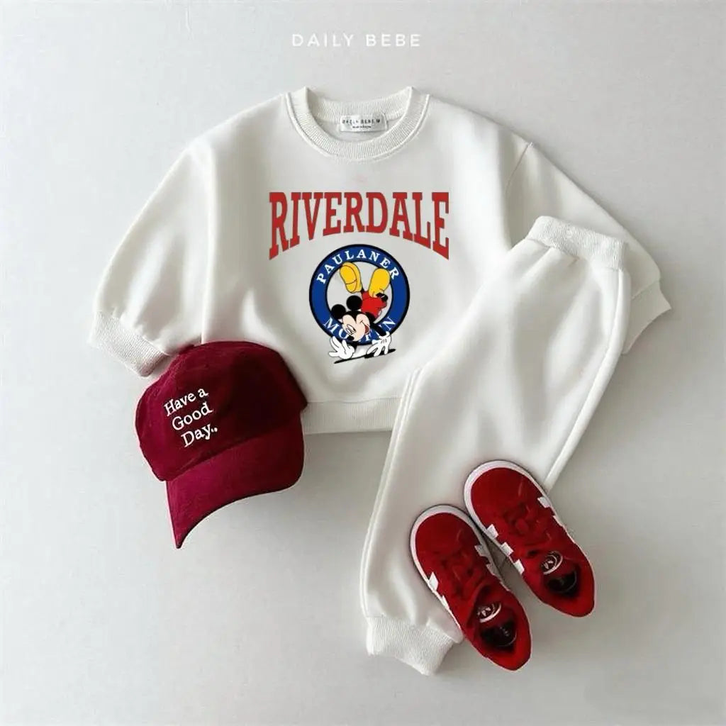 Cotton Sweatshirt and Pants Set