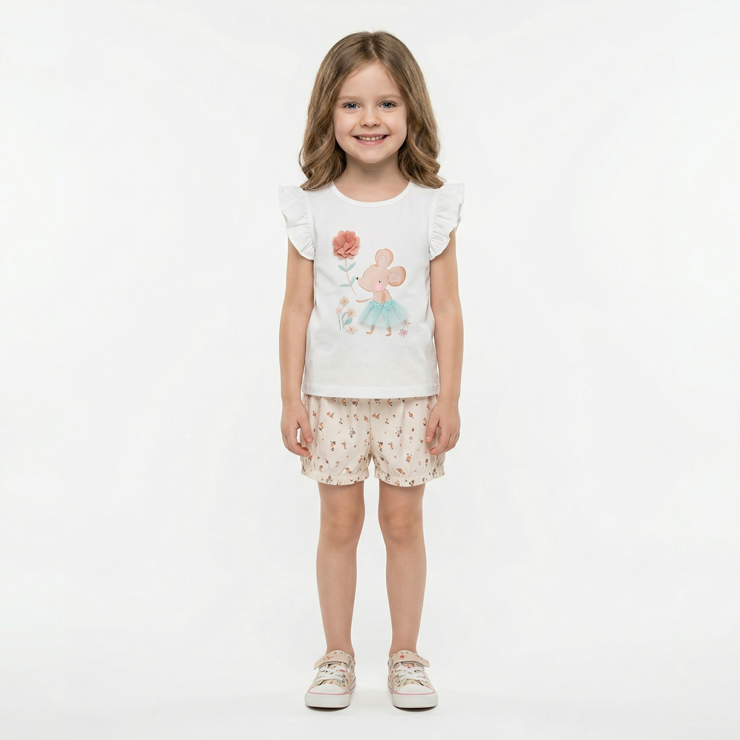 Summer 100% Cotton Mouse T-Shirt & Shorts Set