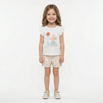 Summer 100% Cotton Mouse T-Shirt & Shorts Set