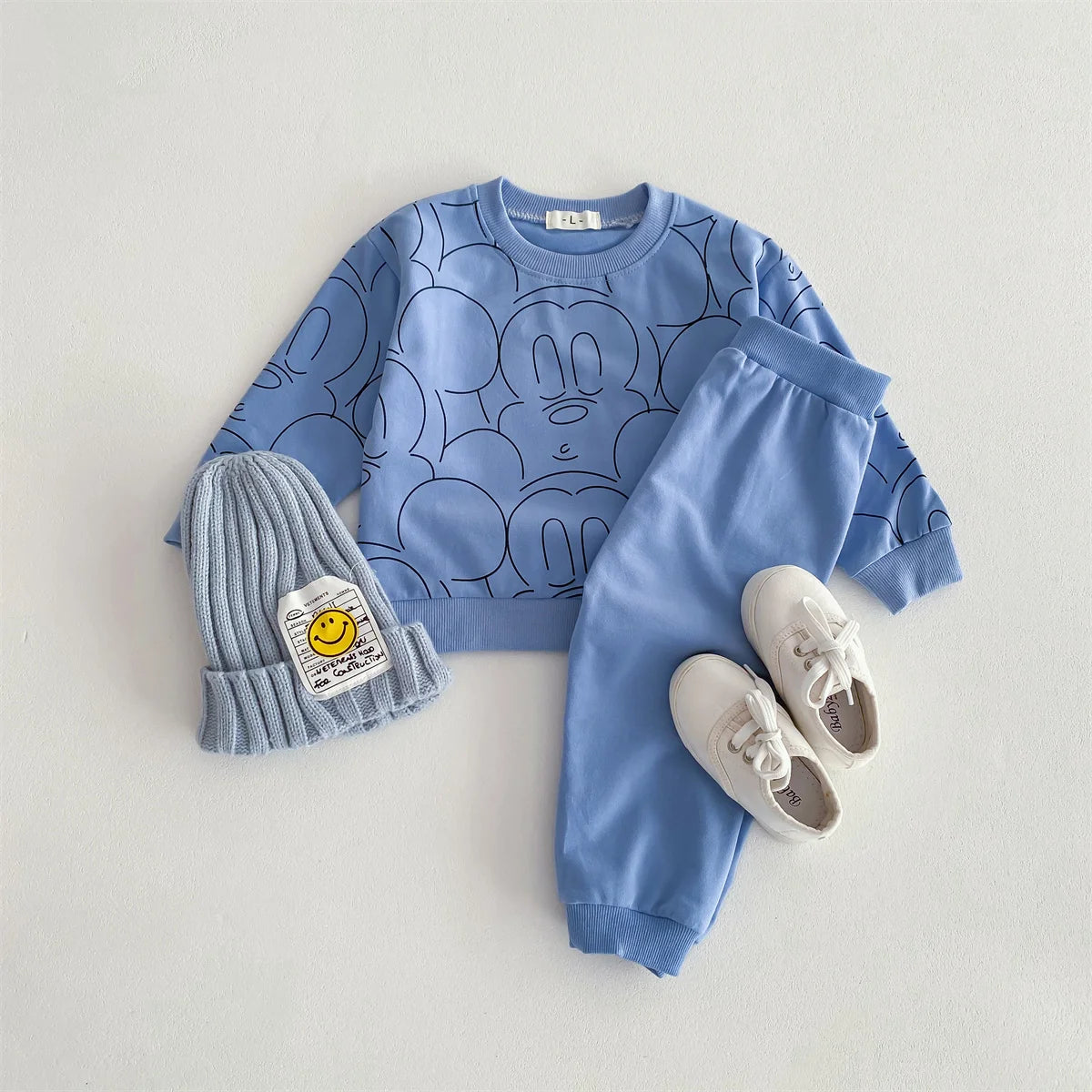 Cotton Sweatshirt and Pants Set