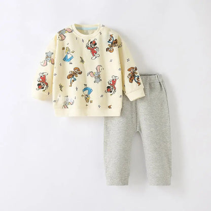 Cotton Sweatshirt and Pants Set