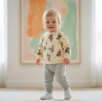 Cotton Sweatshirt and Pants Set