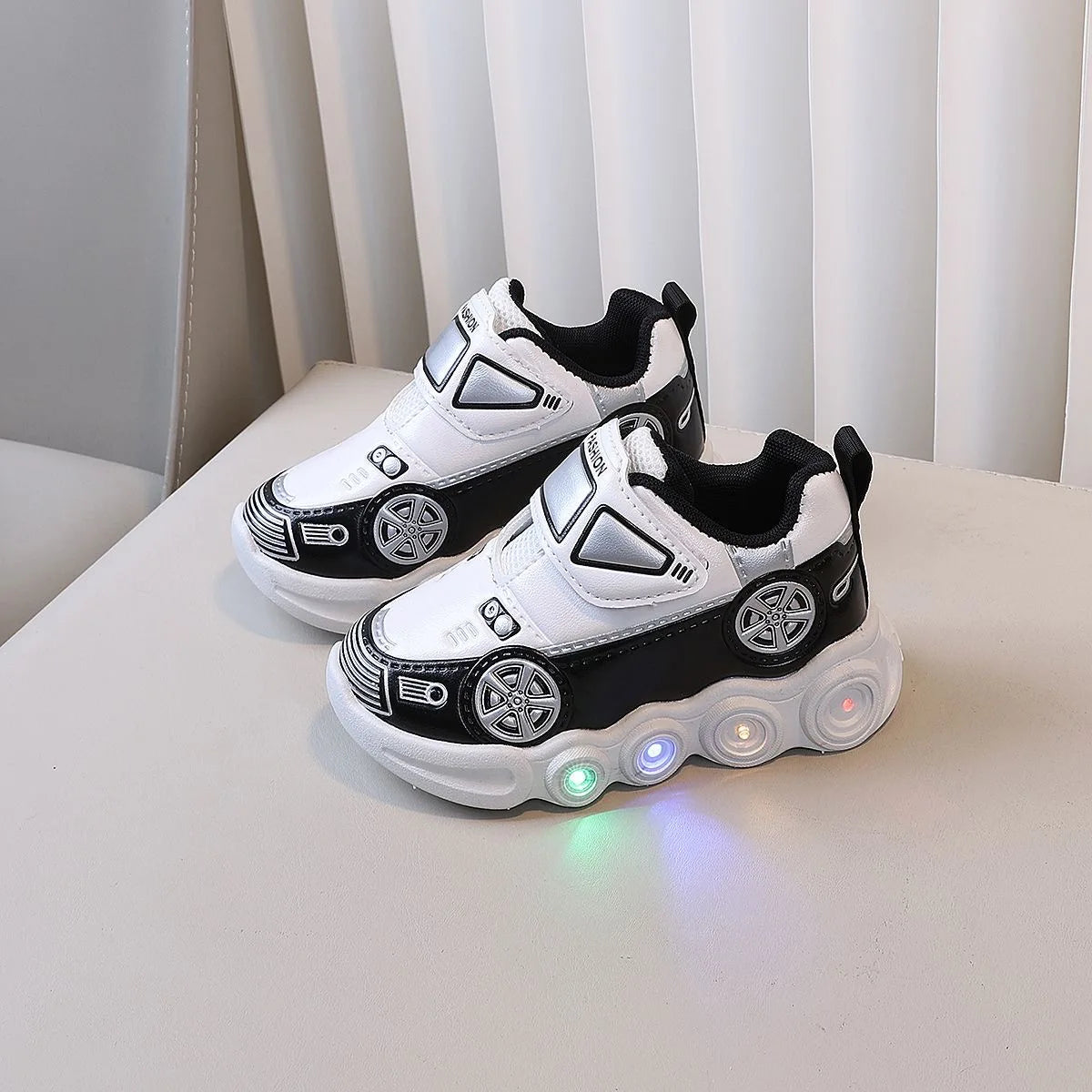 PU Leather LED Light Up Car Sneakers
