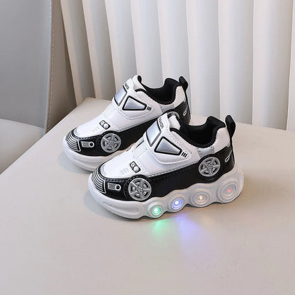 PU Leather LED Light Up Car Sneakers
