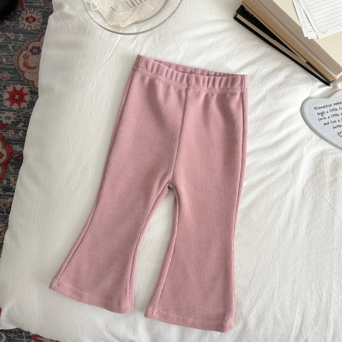 Loose Solid Color Bell Bottom Pants