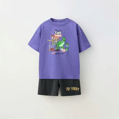 Cartoon T-Shirt and Shorts Set