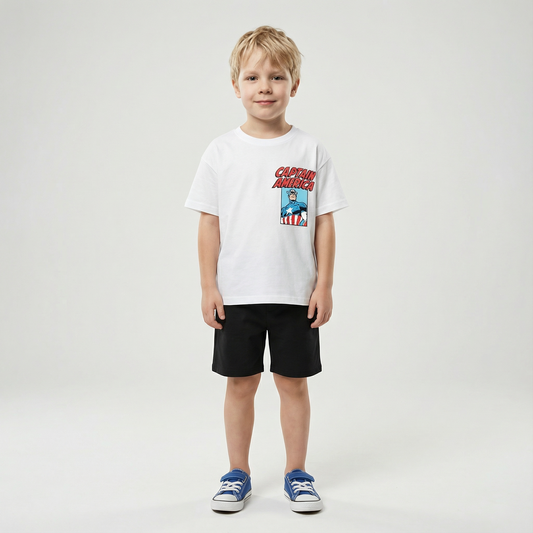 Cartoon T-Shirt and Shorts Set