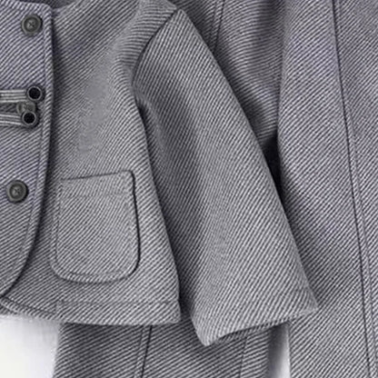 Children’s Elegant Jacket & Pants Set with Textured Fabric