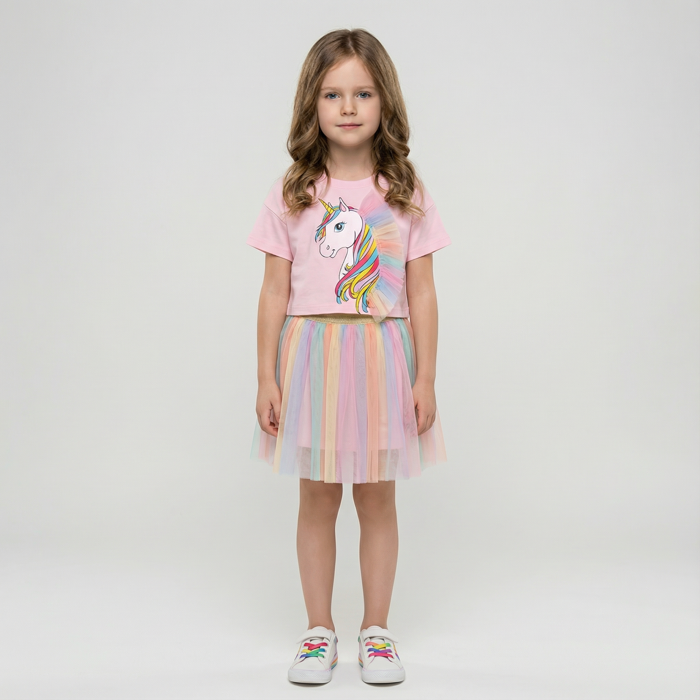 Summer Tracksuit 100% Cotton Unicorn T-Shirt & Skirt Set