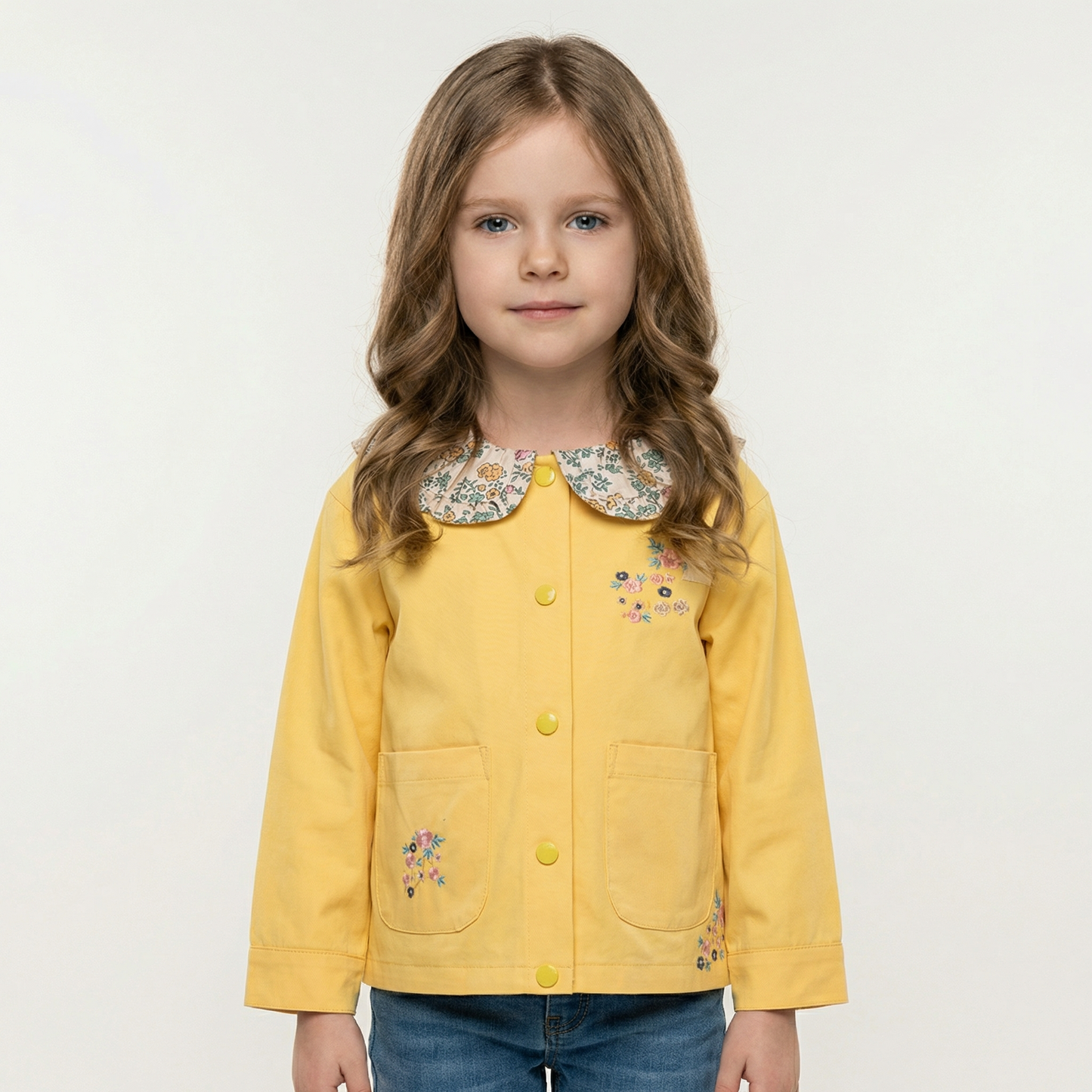 Cute Lapel Collar With Embroidery Flowers Outwear
