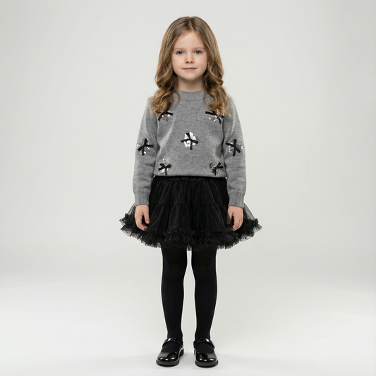 Knitted Pullover Sweater & Skirt Set