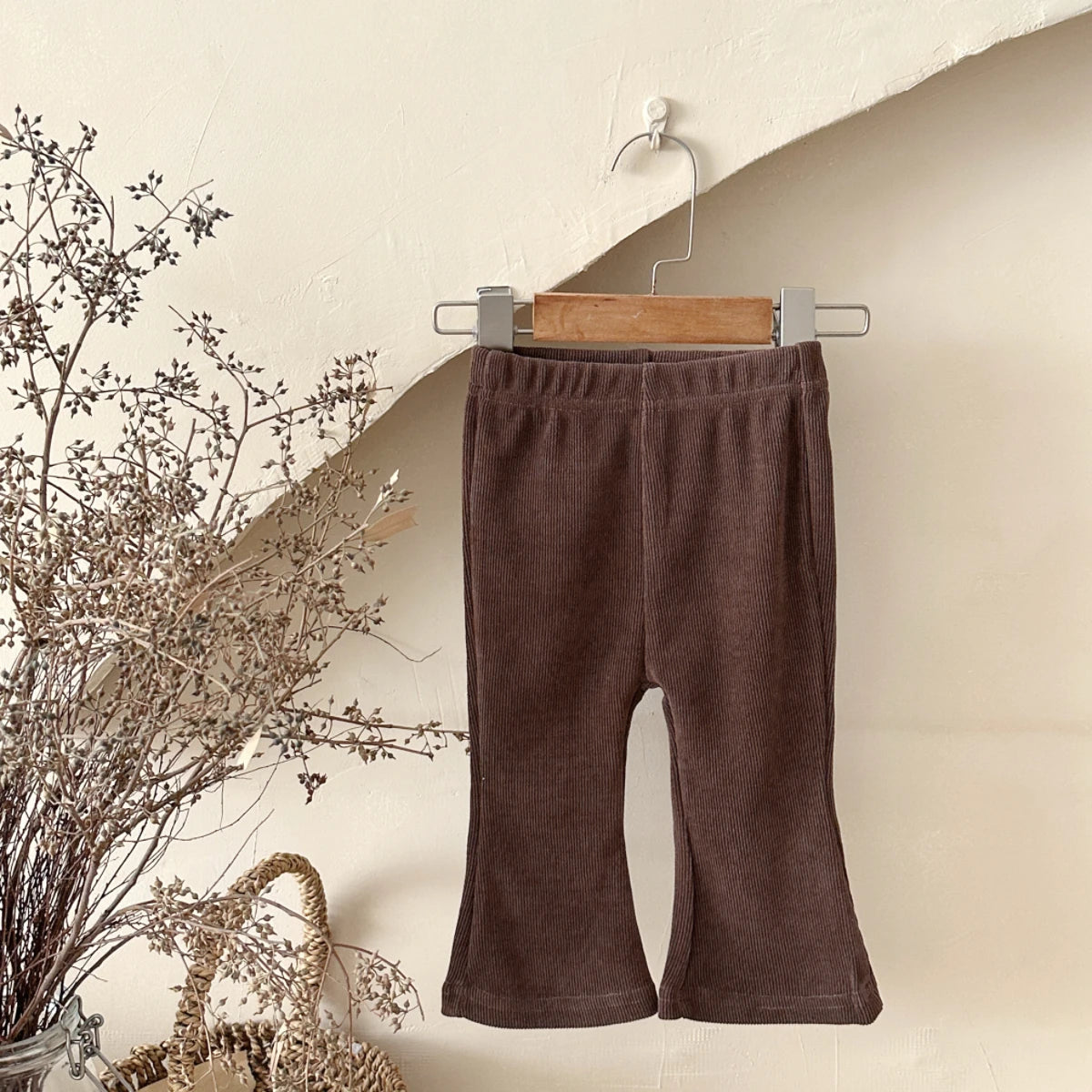 Loose Solid Color Bell Bottom Pants