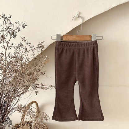 Loose Solid Color Bell Bottom Pants