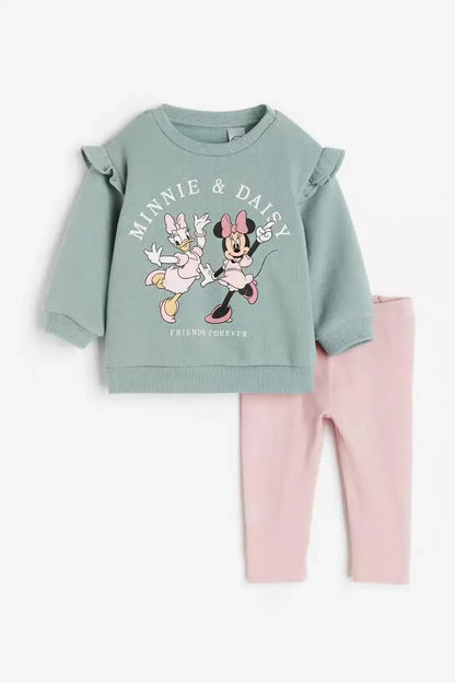 Cotton Sweatshirt and Pants Set