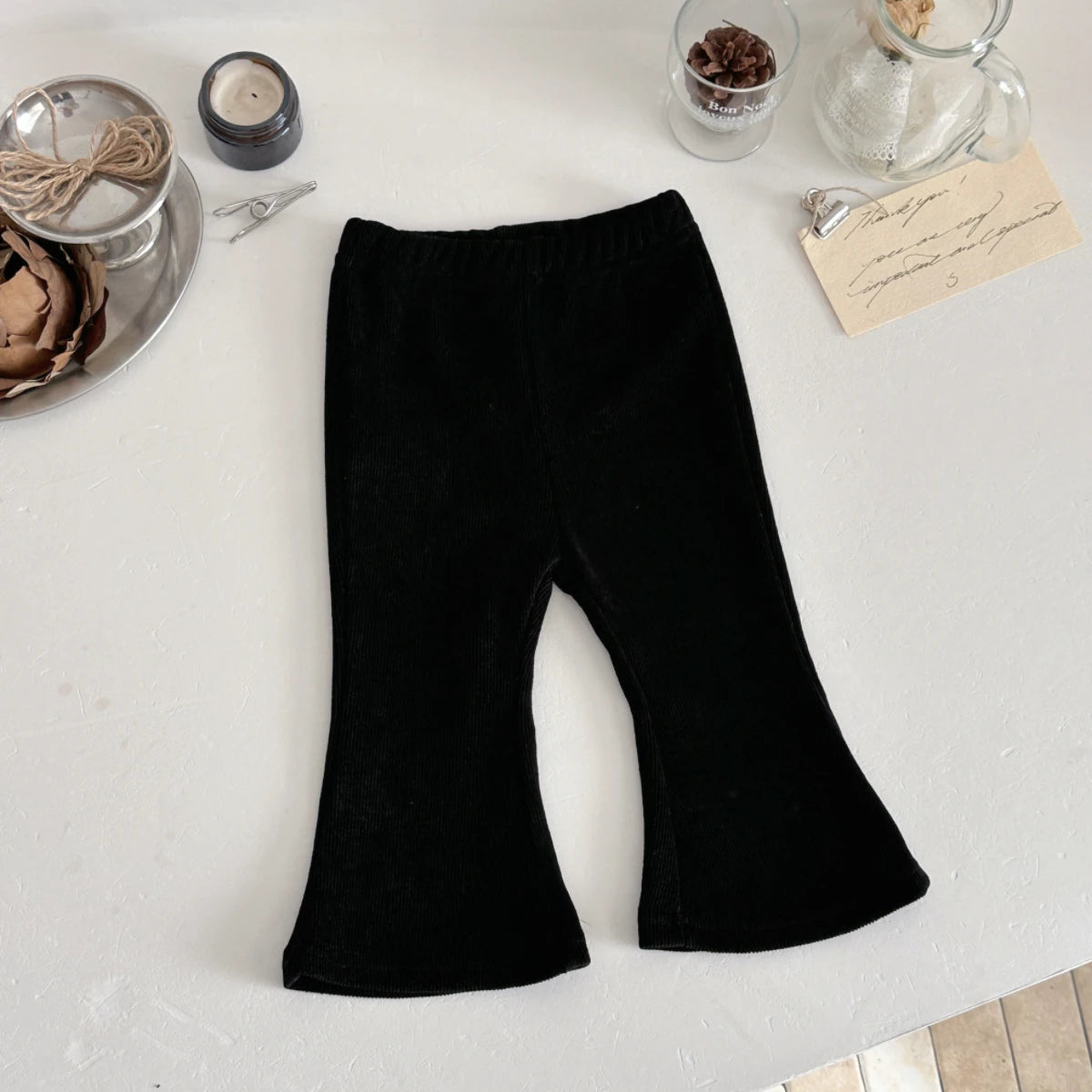 Loose Solid Color Bell Bottom Pants