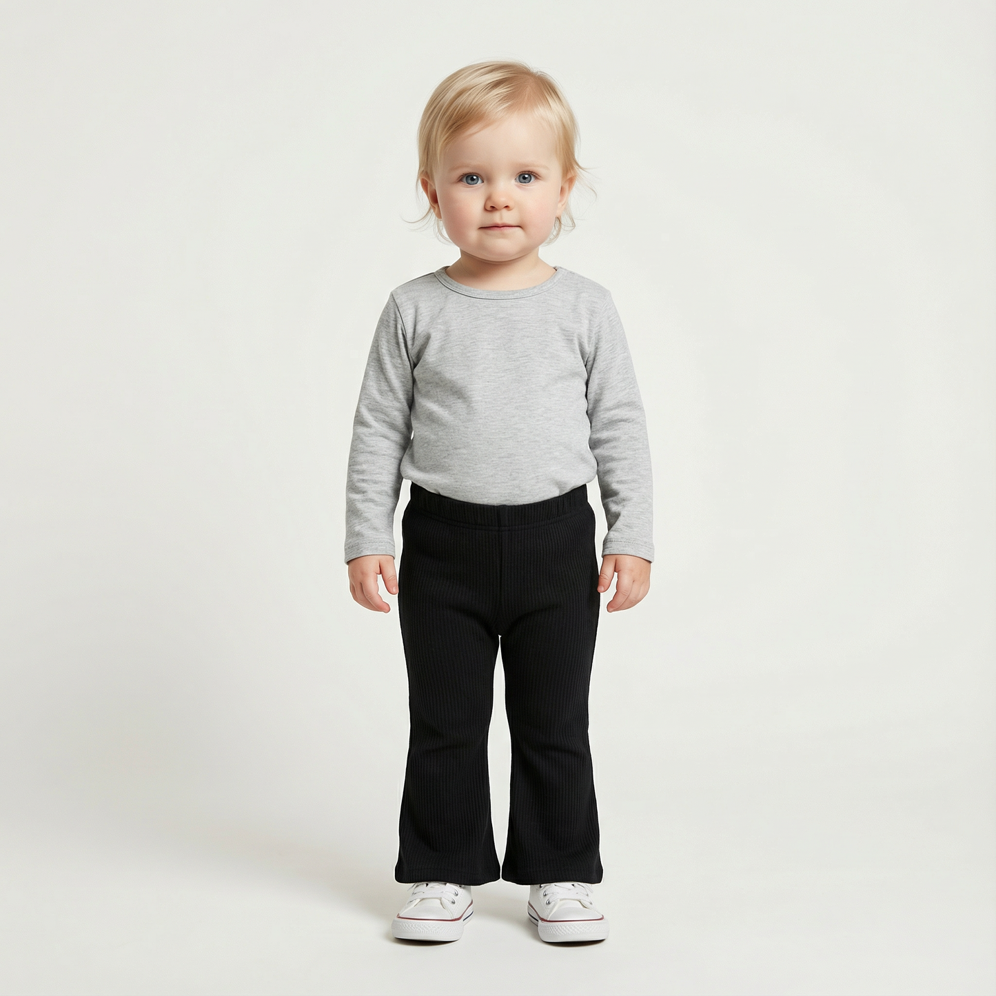 Loose Solid Color Bell Bottom Pants