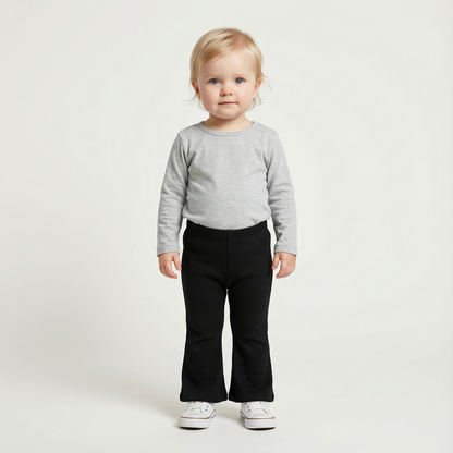 Loose Solid Color Bell Bottom Pants