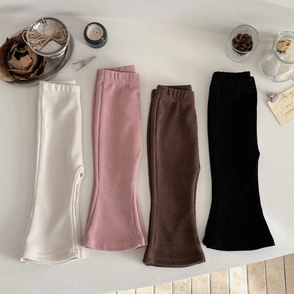Loose Solid Color Bell Bottom Pants