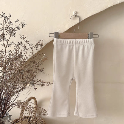 Loose Solid Color Bell Bottom Pants