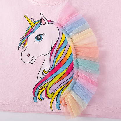 Summer Tracksuit 100% Cotton Unicorn T-Shirt & Skirt Set