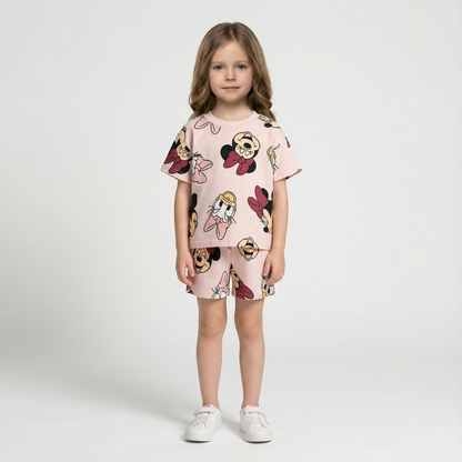 Cartoon T-Shirt and Shorts Set