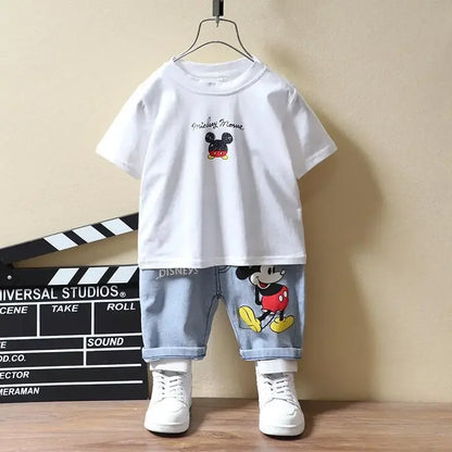 Mickey Mouse T-shirt & Jeans Shorts Set