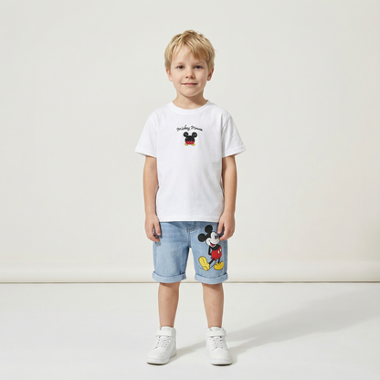 Mickey Mouse T-shirt & Jeans Shorts Set