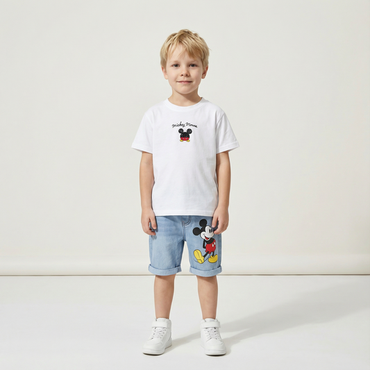 Mickey Mouse T-shirt & Jeans Shorts Set