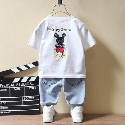 Mickey Mouse T-shirt & Jeans Shorts Set
