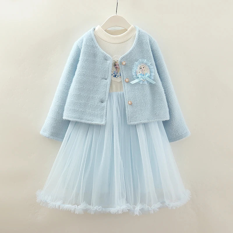 Princess Elsa Tulle Dress with Soft Cardigan