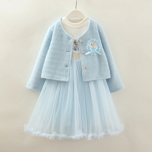 Princess Elsa Tulle Dress with Soft Cardigan