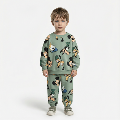 Cotton Sweatshirt and Pants Set