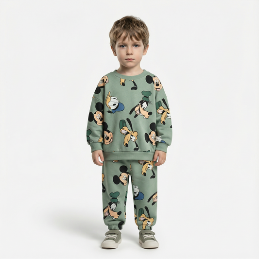 Cotton Sweatshirt and Pants Set