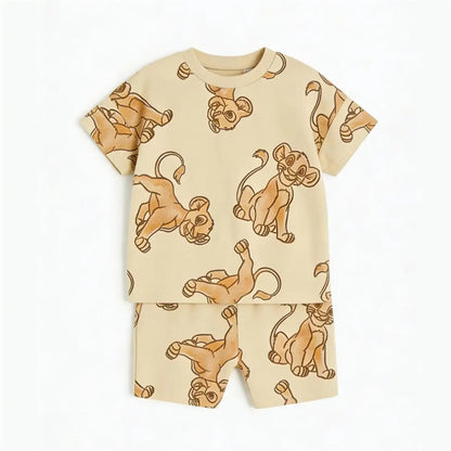 Cartoon T-Shirt and Shorts Set