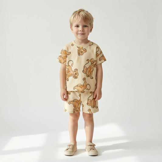 Cartoon T-Shirt and Shorts Set