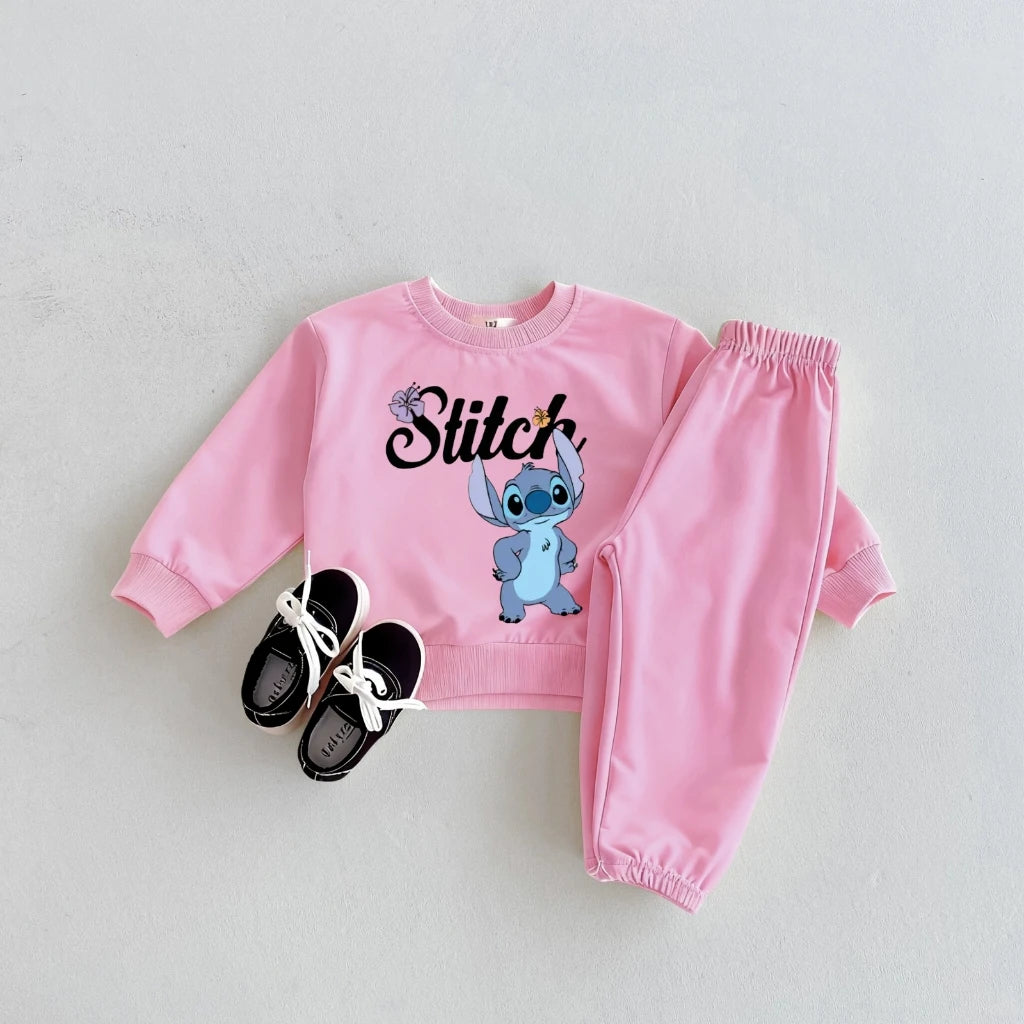 Stitch Cotton Sweatshirt and Pants Set