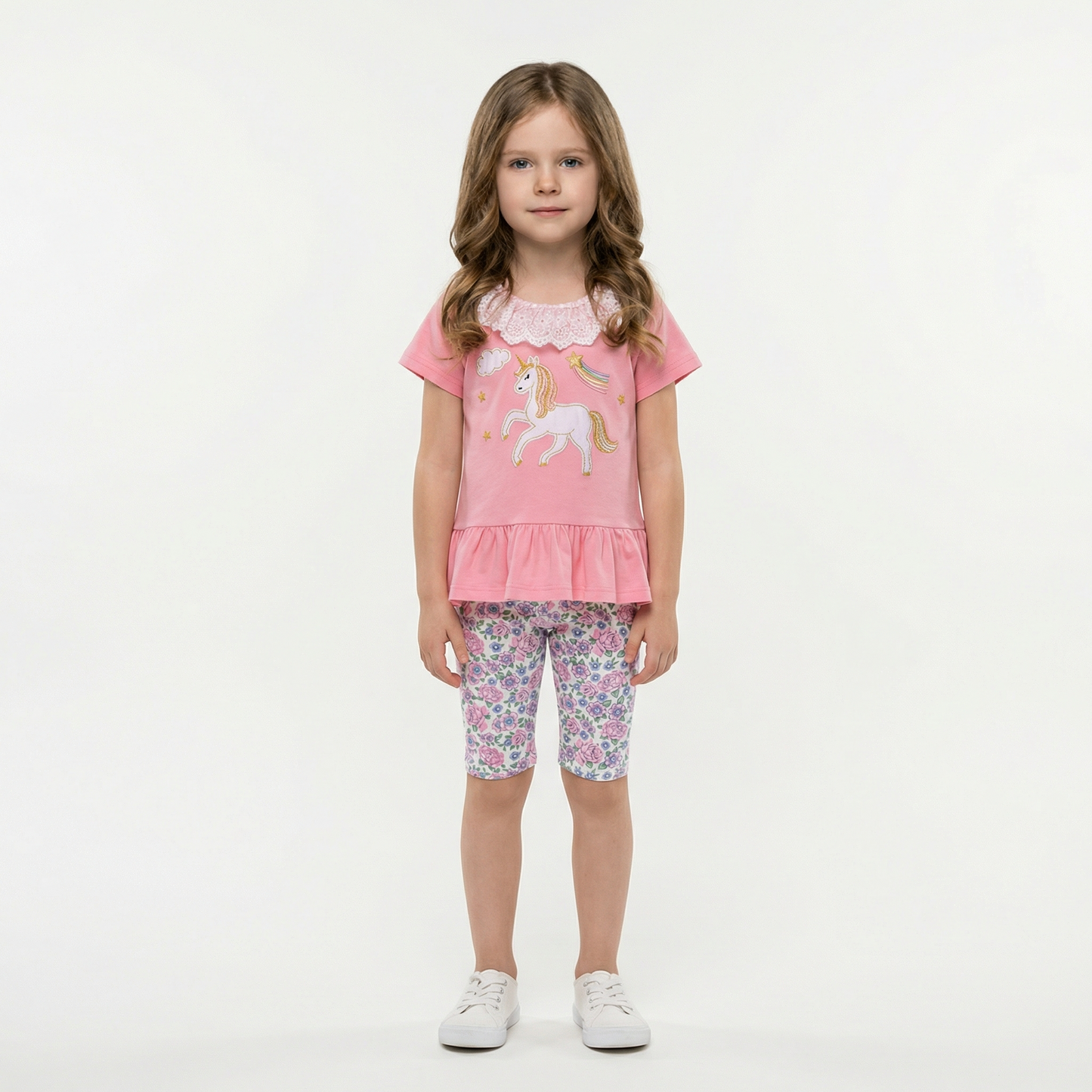 Summer 100% Cotton Unicorn T-Shirt & Shorts Set