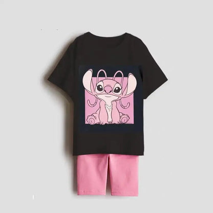 Cartoon T-Shirt and Shorts Set